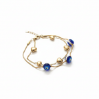 Evil Eye & Heart Double Layer Bracelet