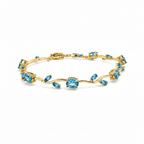 Aqua Blue Topaz Tulip Gemstone Bracelet