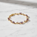 Purple Amethyst Tulip Gemstone Bracelet
