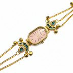 Royal Peacock Charm Bracelet Watch – close-up detail shot