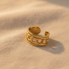 Gold Chain-Link Open Ring