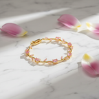 Pink Tulip Gemstone Bracelet