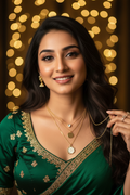 Triple Layer Gold Daisy Necklace Set