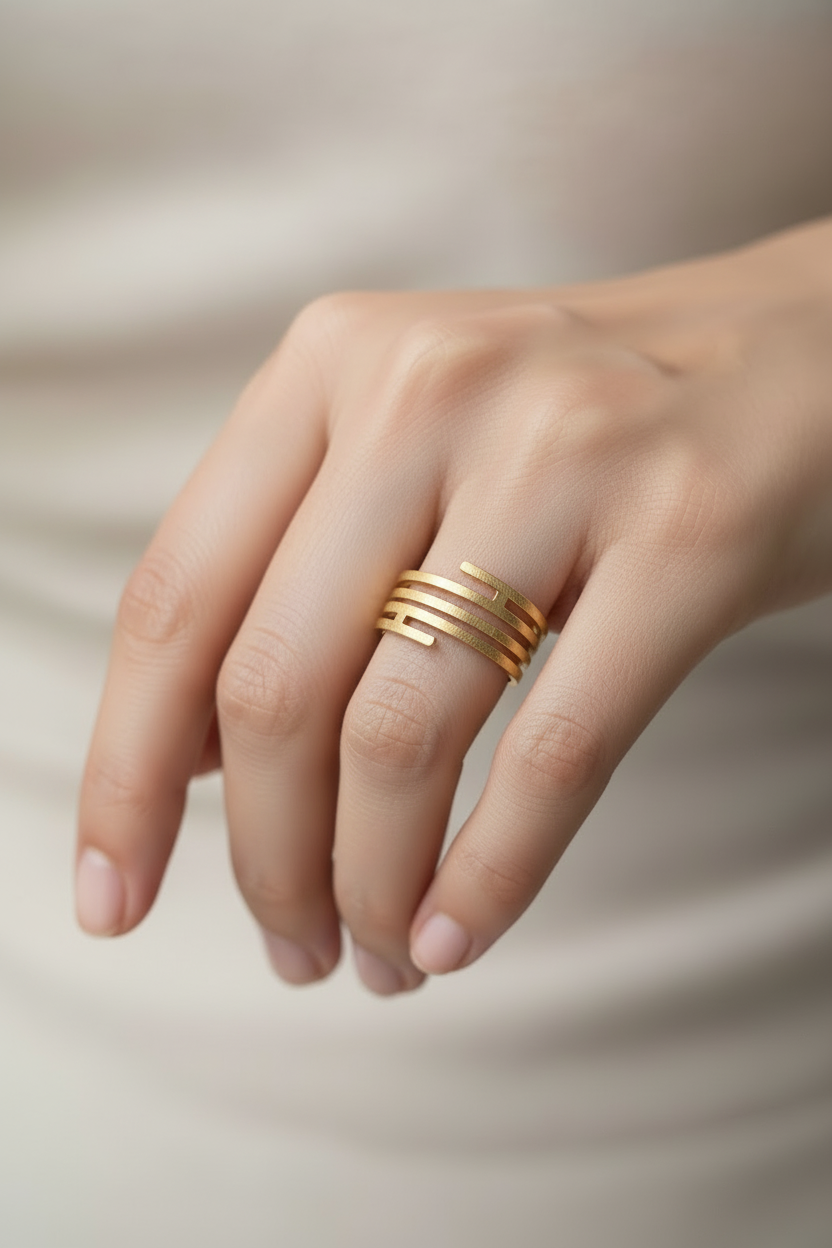 Gold Multi-Band Stacked Ring