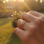 Gold Criss-Cross Multi-Band Open Ring