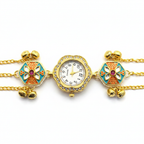 Meenakari Enamel Bracelet Watch – close-up detail shot