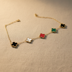 Multi-Color Clover Charm Bracelet