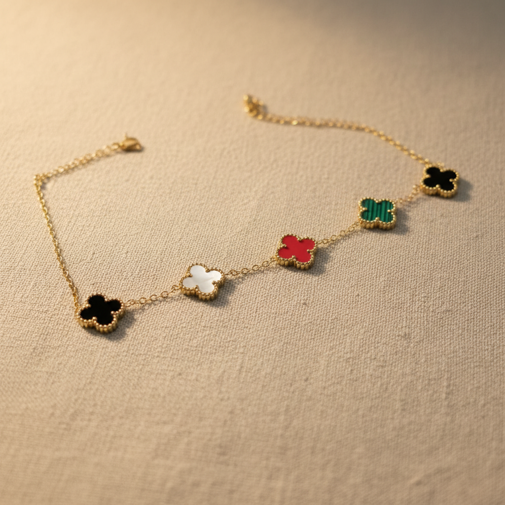 Multi-Color Clover Charm Bracelet