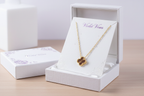 Brown Striped Clover Necklace