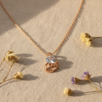Crystal LOVE Heart Pendant Necklace – Gold Chain