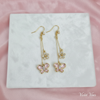 Pink Butterfly Drop Earrings