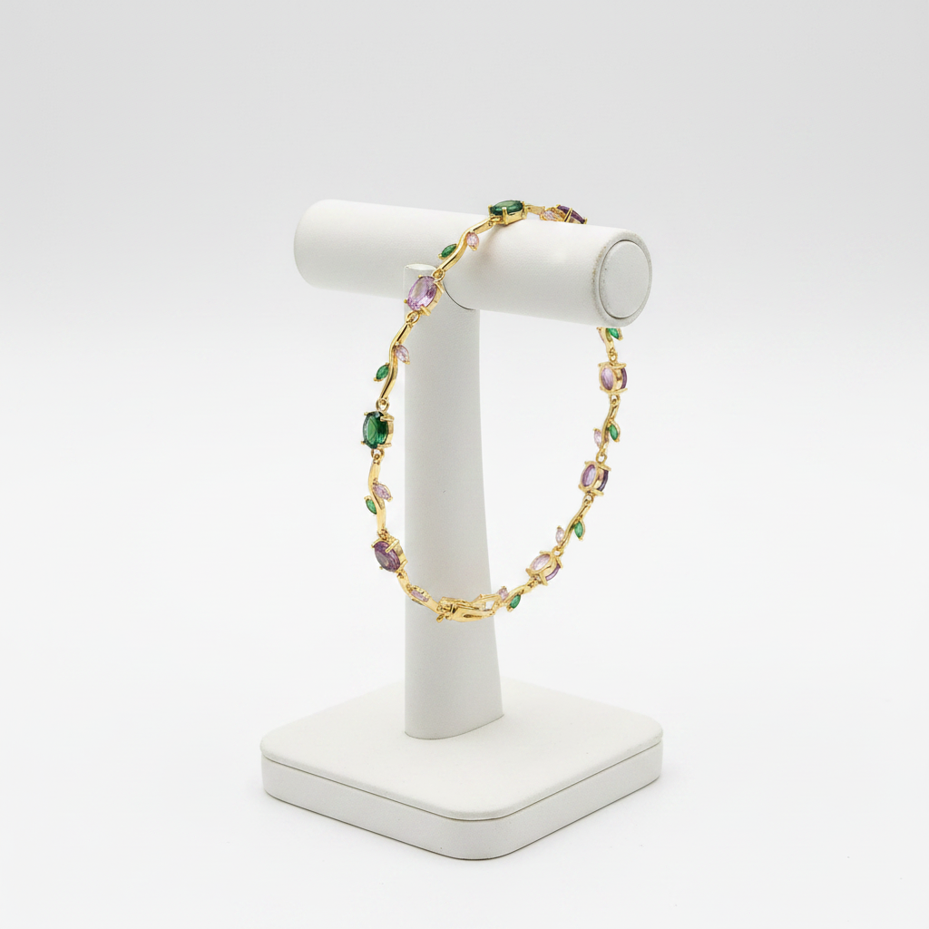 Multicolor Gemstone Tulip Bracelet