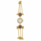 Kundan Filigree Bracelet Watch - White Background Studio Shot