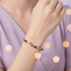 Purple Amethyst Tulip Gemstone Bracelet