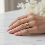 Gold Multi-Heart Band Open Ring | Anti-Tarnish