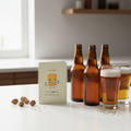 Greeting Card lifestyle photo with beer bottles and bar setting