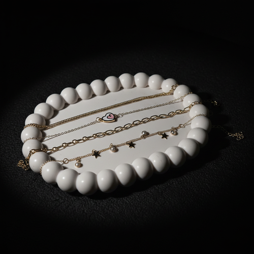 4-Piece Gold Bracelet Set - Dark Editorial