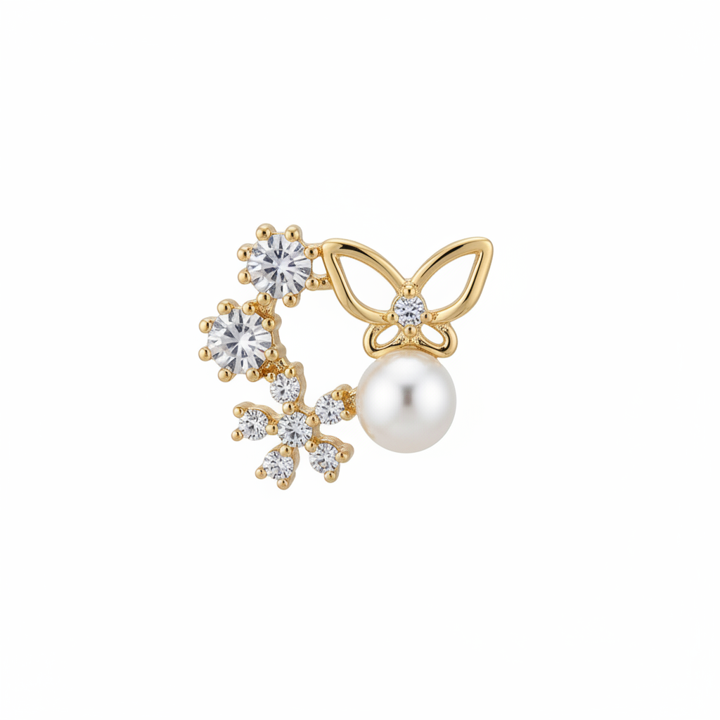 Butterfly Pearl Drop Earrings