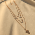 Gold Layered Triangle Pendant Necklace