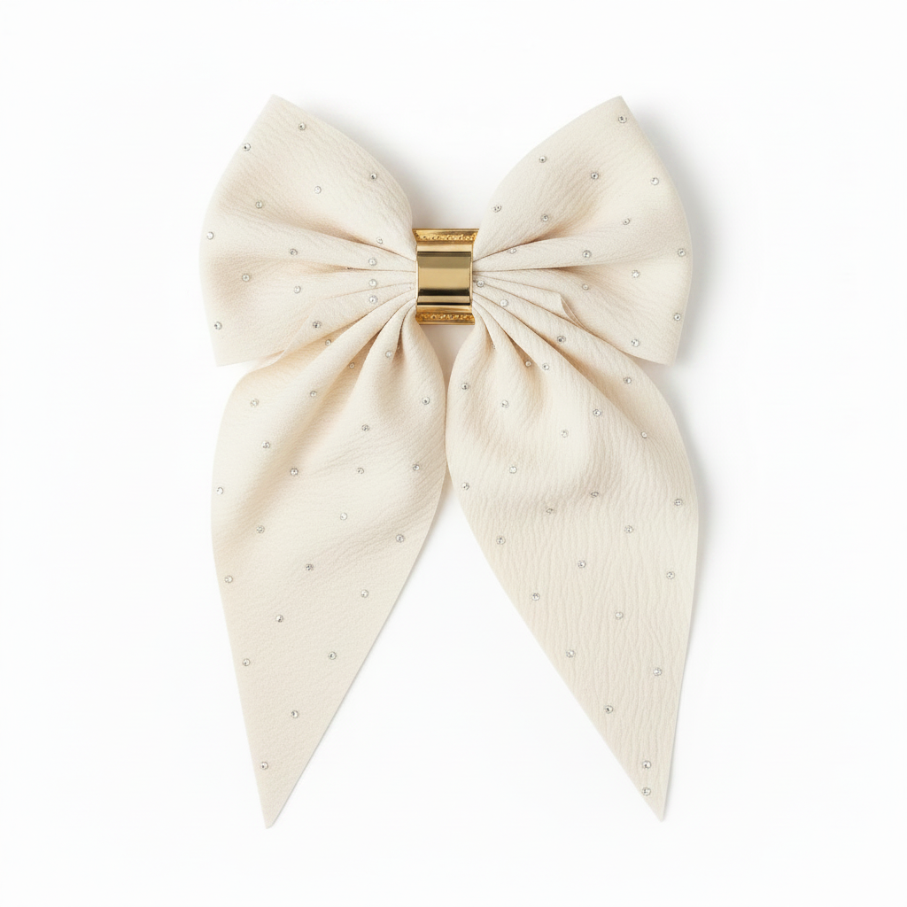 Sparkly Fabric Hair Bow – Random Colour
