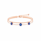 Evil Eye 2-in-1 Rose Gold Snake Chain Bracelet