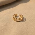 Gold Criss-Cross Multi-Band Open Ring