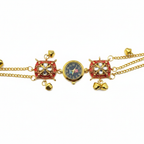 Red Meenakari Star Charm Bracelet Watch - White Background Studio Shot