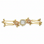 Kundan Meenakari Bracelet Watch - White Background Studio Shot