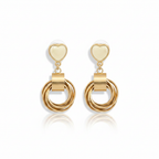 Gold Heart Multi-Ring Drop Earrings | Anti-Tarnish