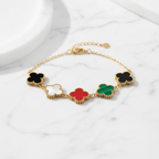 Multi-Color Clover Charm Bracelet