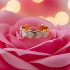Gold Scalloped Heart Band Open Ring | Anti-Tarnish