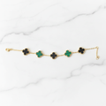 Black & Green Clover Charm Bracelet