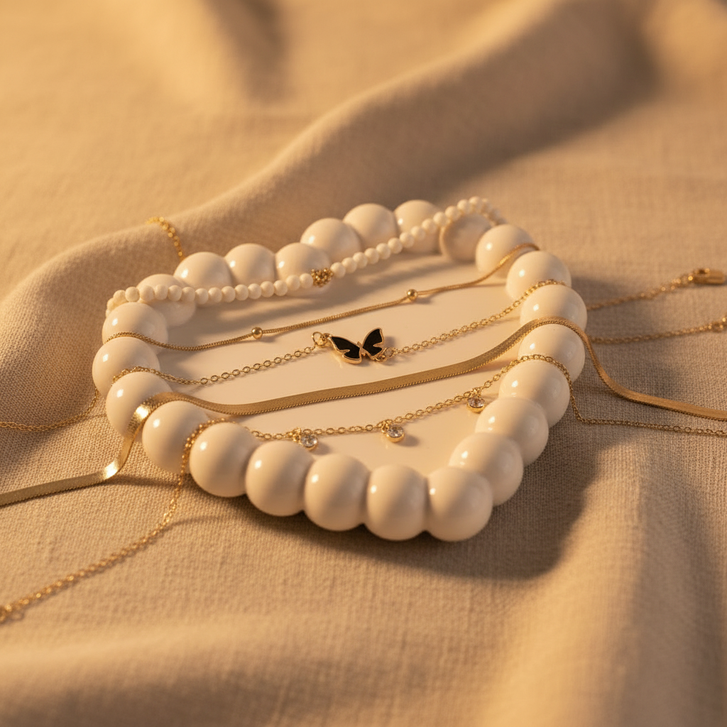 4-Piece Gold Anti-Tarnish Necklace Combo