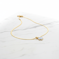 Light Blue Enamel Flower Pendant Necklace | Anti-Tarnish Gold Snake Chain