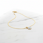 Light Blue Enamel Flower Pendant Necklace | Anti-Tarnish Gold Snake Chain