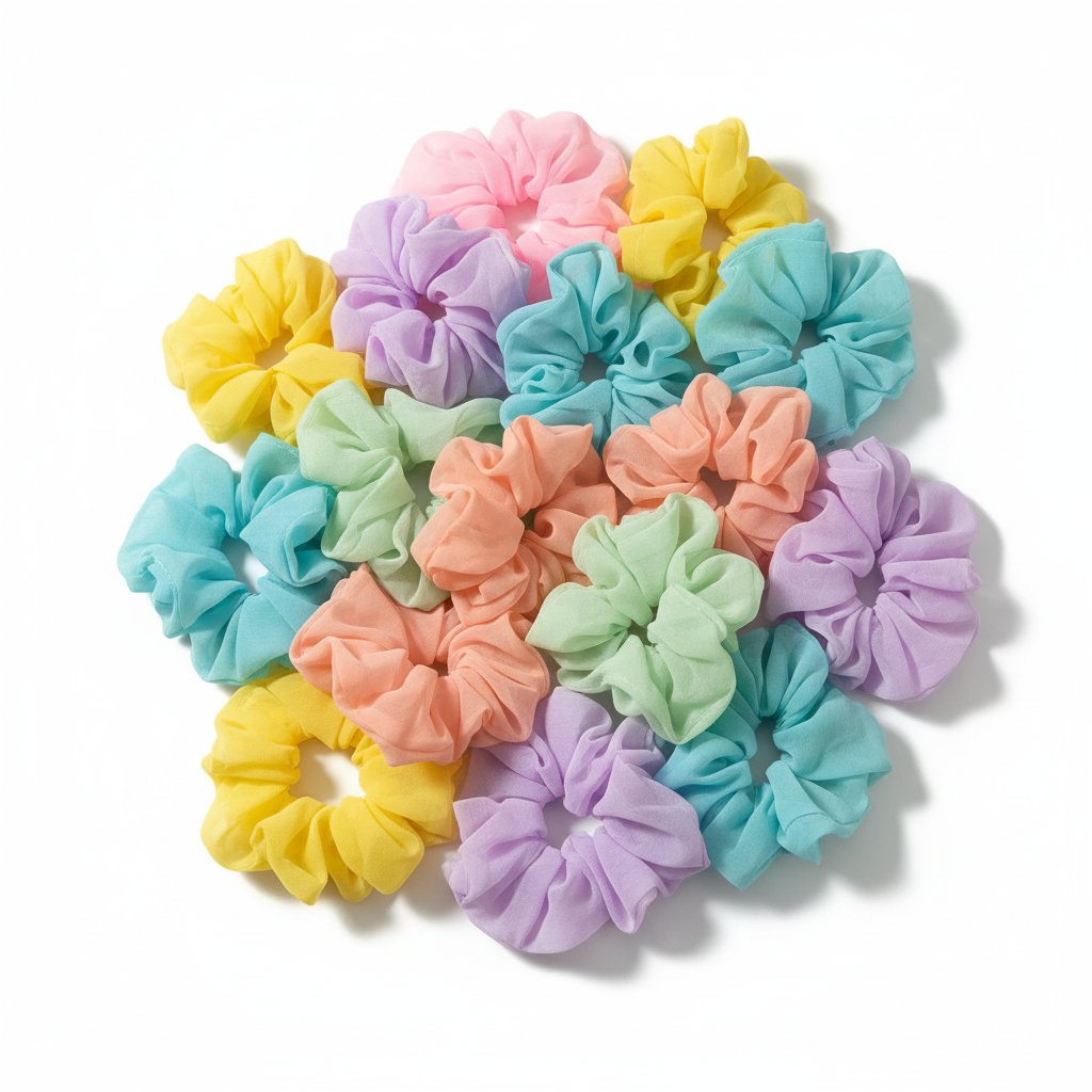 Pastel Chiffon Hair Scrunchie | Random Colour | Single Piece