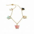 Multicolour Butterfly Charm Necklace – Gold Chain