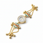Hexagonal Meenakari Bracelet Watch - White Background Studio Shot