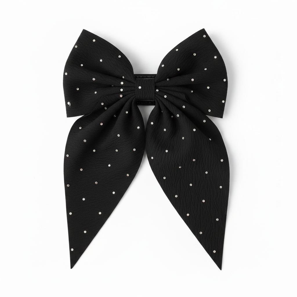 Sparkly Fabric Hair Bow – Random Colour