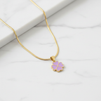 Purple 4-Leaf Clover Pendant Necklace | Anti-Tarnish Gold Snake Chain