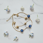 Evil Eye & Heart Double Layer Bracelet