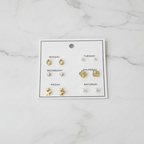 6-Pair Weekly Gold Stud Earrings Set