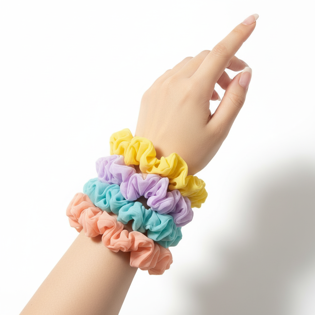 Pastel Chiffon Hair Scrunchie | Random Colour | Single Piece