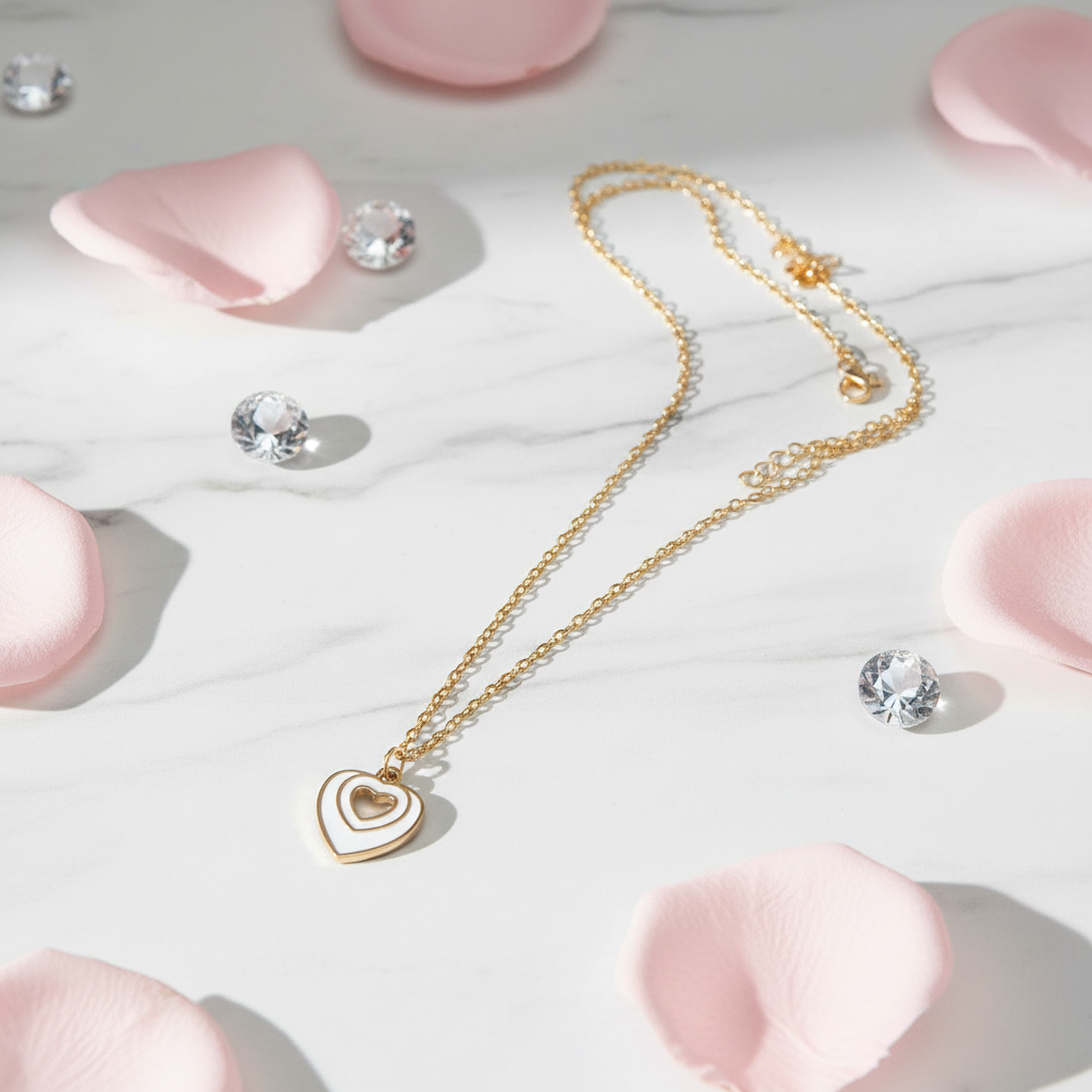 Golden Heart Charm Necklace