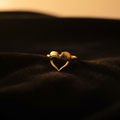 Gold Heart Hands Ring