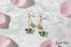 Green Butterfly Drop Earrings