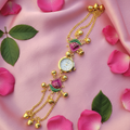 Pink Keri Charm Bracelet Watch - Pink Silk Feminine Flat Lay