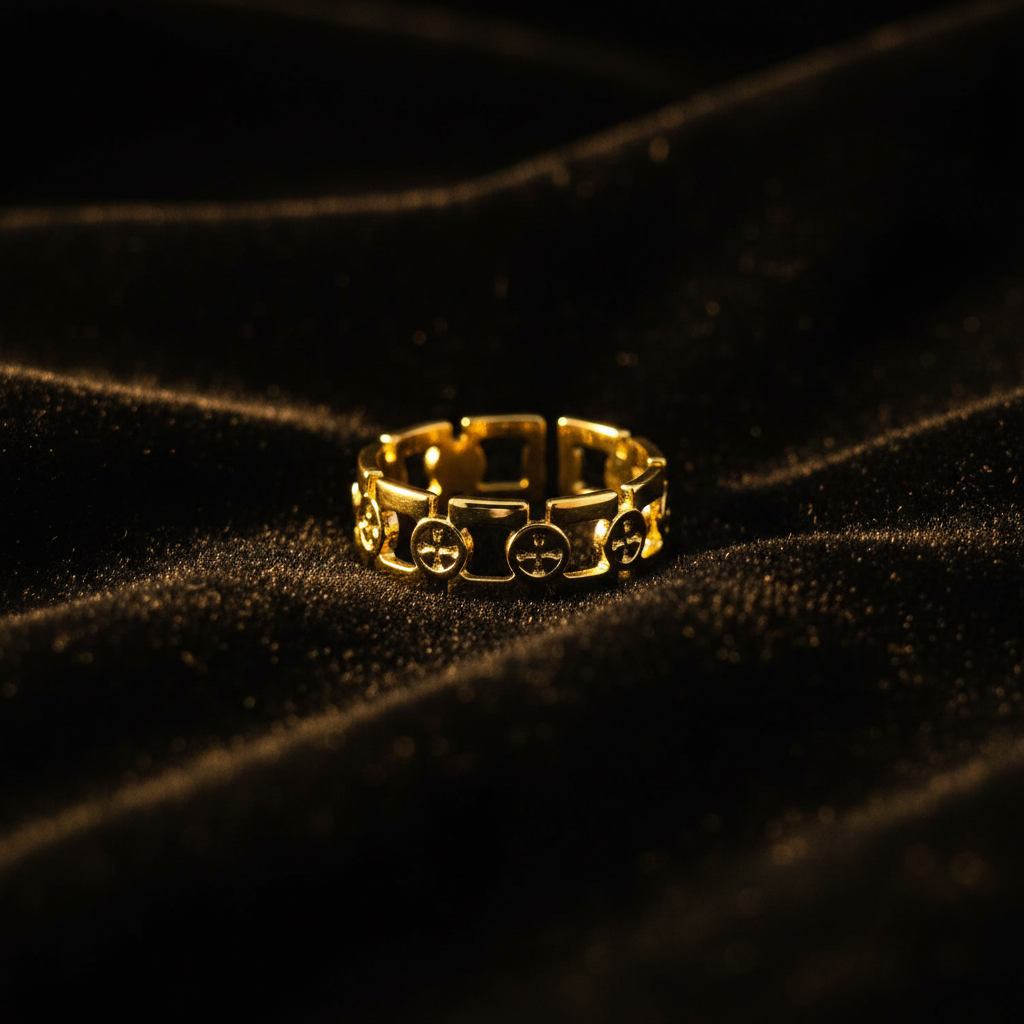 Gold Chain Link Band Ring