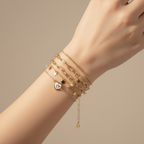 4-Piece Gold Layered Bracelet Combo Set | Star & Heart Charms