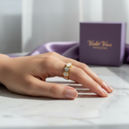 Gold Scalloped Heart Band Open Ring | Anti-Tarnish